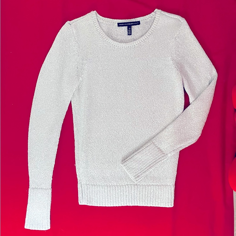 White House Black Market Silver Sweater